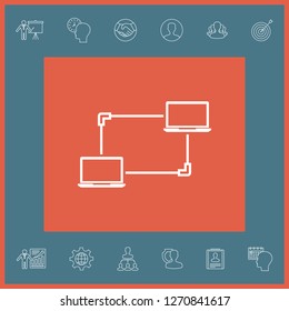 Computer Network, Data Exchange, Transfer Concept Icon