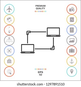 Computer Network, Data Exchange, Transfer Concept Icon