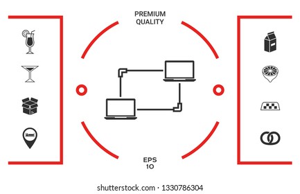 Computer Network, Data Exchange, Transfer Concept Icon