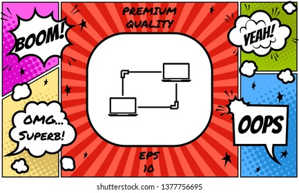 Computer Network, Data Exchange, Transfer Concept Icon