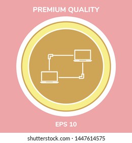 Computer Network, Data Exchange, Transfer Concept Icon