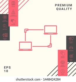 Computer Network, Data Exchange, Transfer Concept Icon