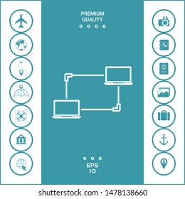 Computer Network, Data Exchange, Transfer Concept Icon