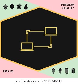 Computer Network, Data Exchange, Transfer Concept Icon