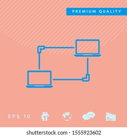 Computer Network, Data Exchange, Transfer Concept Icon