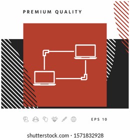 Computer Network, Data Exchange, Transfer Concept Icon