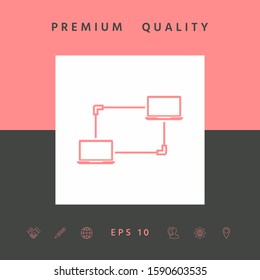 Computer Network, Data Exchange, Transfer Concept Icon