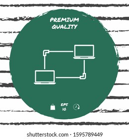 Computer Network, Data Exchange, Transfer Concept Icon