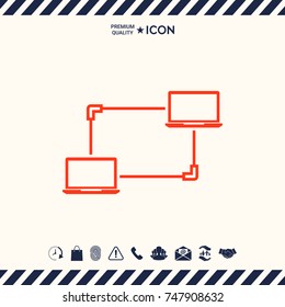 Computer Network, Data Exchange, Transfer Concept Icon