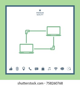 Computer Network, Data Exchange, Transfer Concept Icon