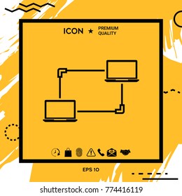Computer Network, Data Exchange, Transfer Concept Icon