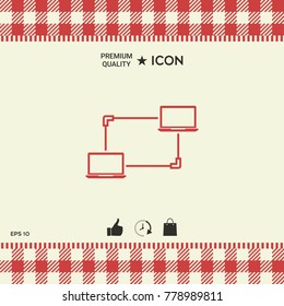 Computer Network, Data Exchange, Transfer Concept Icon