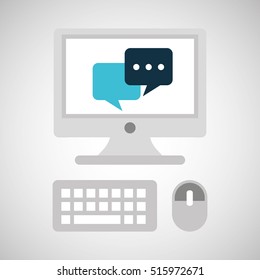 computer network desktop bubble speech vector illustration eps 10