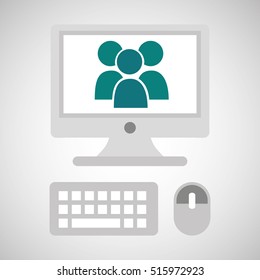 computer network desktop group vector illustration eps 10