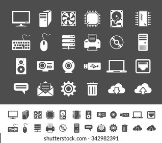 Computer and network devices. Clean and simple vector icons for application and websites