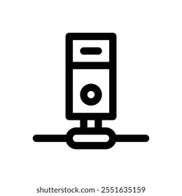 Computer network. Editable stroke vector icon on white background.

