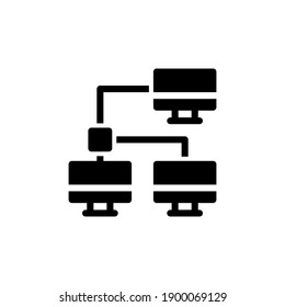 computer network glyph Icon. internet of things vector illustration on white background