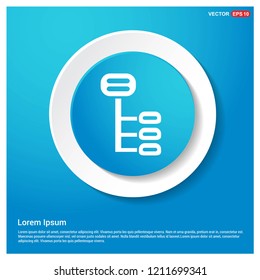 Computer Network Icon Abstract Blue Web Sticker Button - Free vector icon