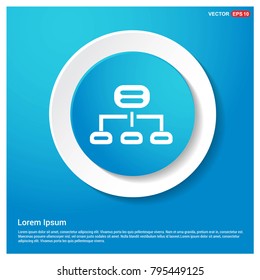 Computer network icon Abstract Blue Web Sticker Button