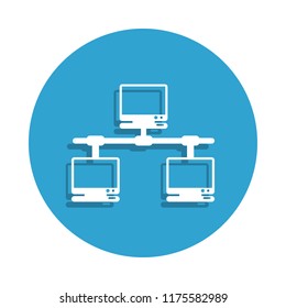 computer network icon in badge style. One of cyber security collection icon can be used for UI, UX