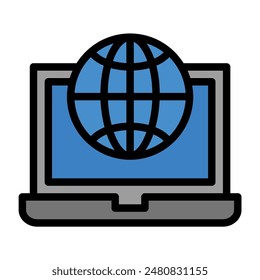 computer network icon color or logo illustration outline black filled style