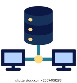 computer network icon with flat style