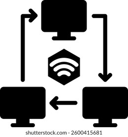 Computer Network Icon Glyph Vector Illustration