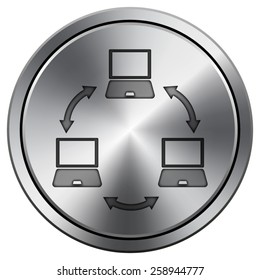 Computer network icon. Internet button on white background. EPS10 Vector. 