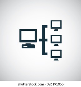 computer network  icon, on white background
