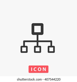 Computer Network Icon. Perfect Black Pictogram Illustration On White Background.