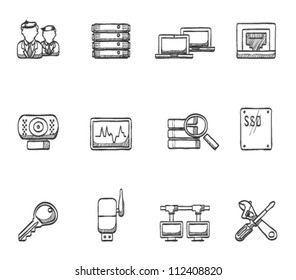 Computer Network Icon Series In Sketch