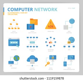 Computer network icon set