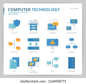 Computer network icon set