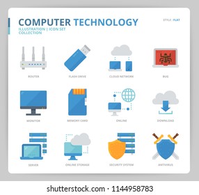 Computer network icon set