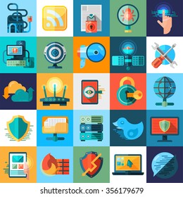 Computer network icon set
