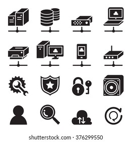 Computer network icon set