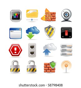 computer network icon set