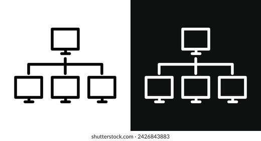 Computer network icon set. Vector illustration