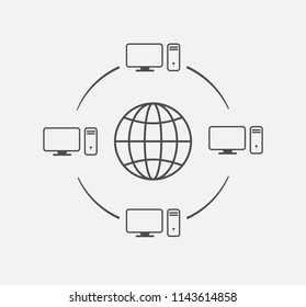 Computer network icon . Vector