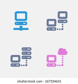 Computer Network Icons. Ants Series. Simple glyph style icons designed on a 32x32 pixel grid.