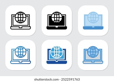 computer network icons with various design styles