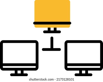 Computer network, illustration, vector on a white background.