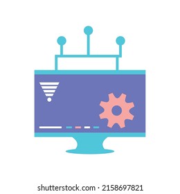 icono de Internet de red informática aislado