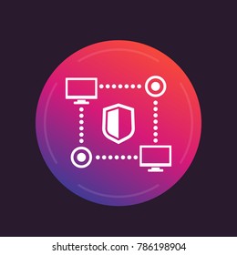 computer network, internet technologies, cyber security icon