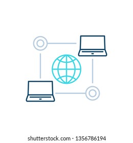 computer network internet technologies, line icon