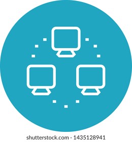 Computer Network Intranet Outline Icon