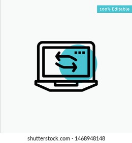 Computer, Network, Laptop, Hardware turquoise highlight circle point Vector icon. Vector Icon Template background