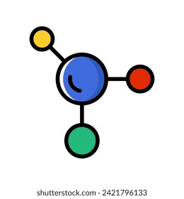 Icono de colorido de la línea de red del equipo. Icono de conexión.