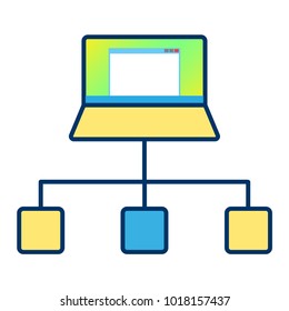 Computer network line icon.