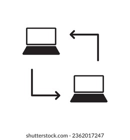 Computer network line icon. Local lan connection icon flat illustration on white background..eps